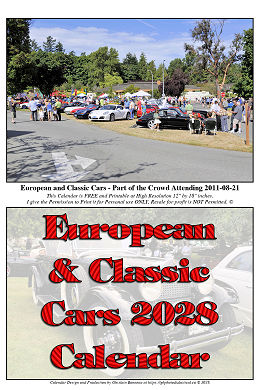 2028 CALENDAR - WITH MY EUROPEAN AND CLASSIC CARS PHOTOS