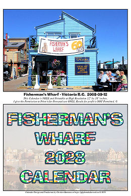 2028 CALENDAR - With MY FISHERMAN'S WHARF PHOTOS
