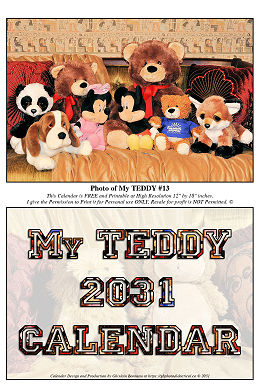 2031 My TEDDY BEARS-2 CALENDAR